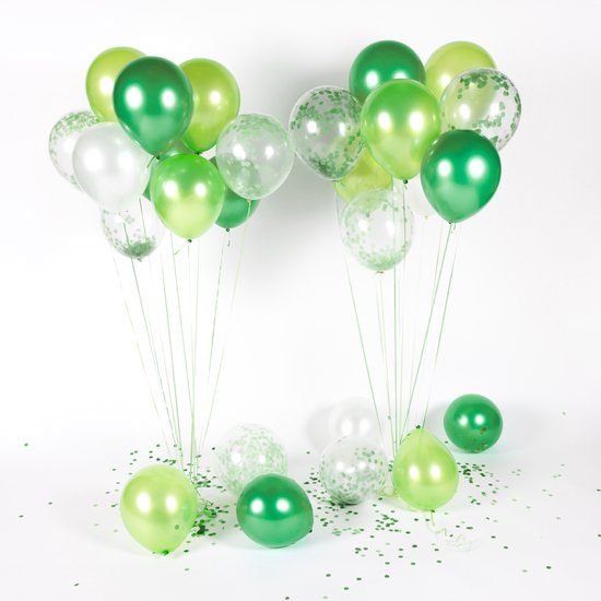 Fissaly ® Set de 40 Ballons vert olive et or avec ruban - Décoration de  Fête 