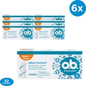 o.b. ProComfort Super Tampons voor de zwaardere menstruatiedagen, 6 x 32 stuks