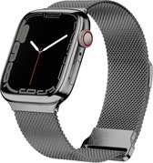 By Qubix convient pour Apple Watch bracelet milanais - Gris sidéral - Aimant Extra puissant - Convient pour Apple Watch 42 mm - 44 mm - 45 mm - 49 mm