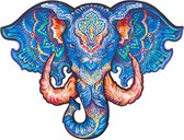 UNIDRAGON Houten Puzzel Voor Volwassenen Dier - Eeuwige Olifant - 102 stukjes - Small 25x19 cm