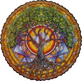 UNIDRAGON Houten Puzzel Voor Volwassenen Mandala - Levensboom - 350 stukjes - King Size 33 cm