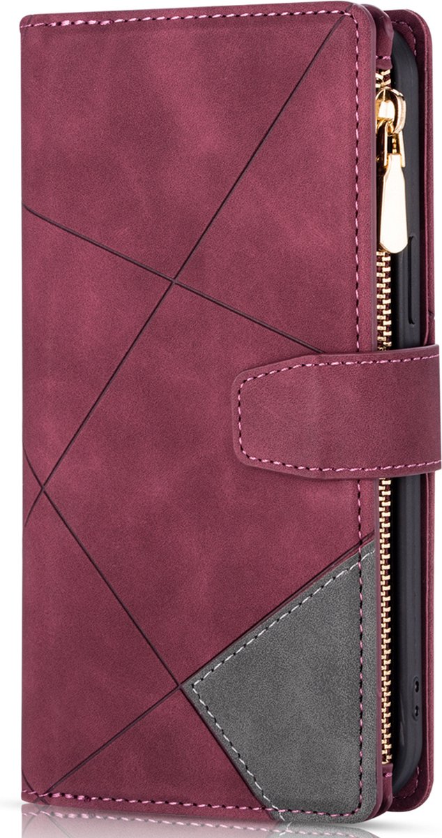 Telefoonhoesje geschikt voor Apple iPhone 15 Plus - Hoogwaardig Leren iPhone 15 Plus Bookcase - Luxe Uitstraling - Rood