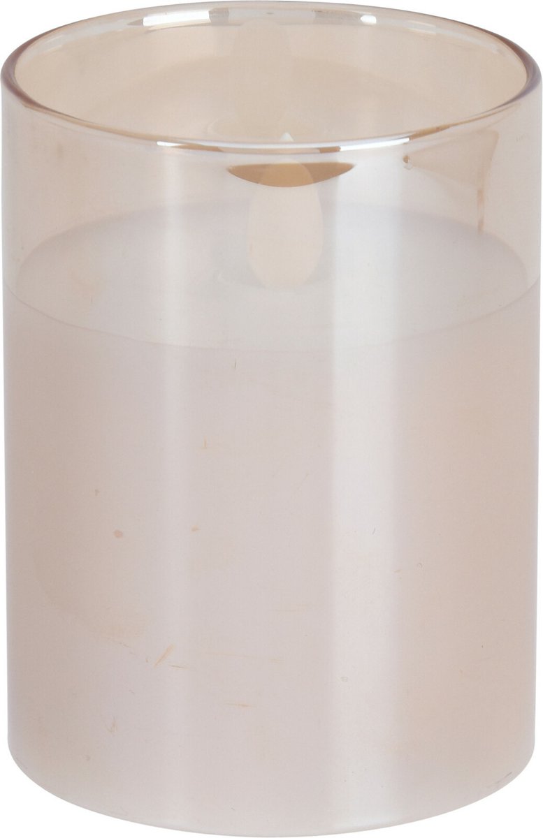Home and Styling luxe LED kaars - in glas - warm wit - D7,5 x H10 cm