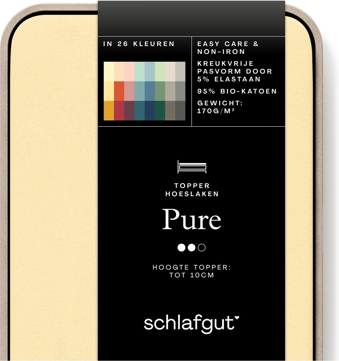 schlafgut Pure Jersey Topper Hoeslaken L - 140x200 - 160x220 164 Yellow Mid