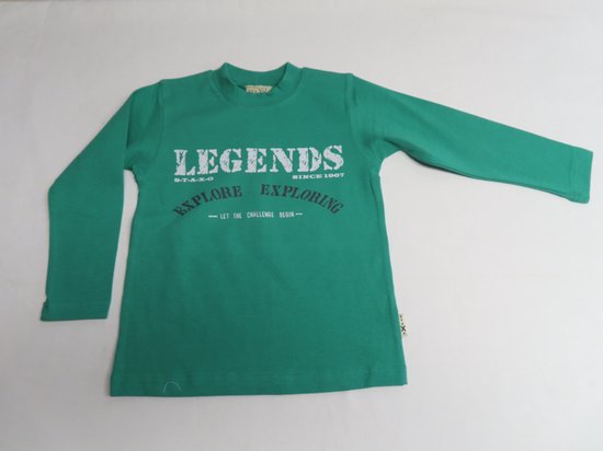 T shirt met lange mouwen - Jongens - Groen - Legends - 4 jaar 104