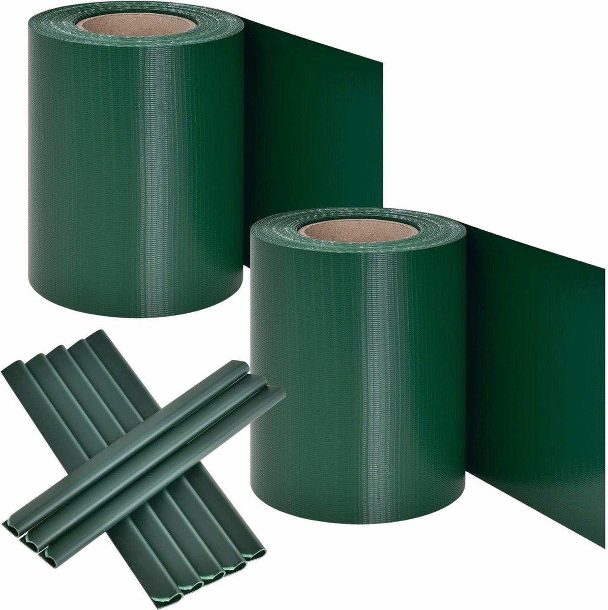 PVC Privacystrips - 2 stuks - 35 meter - Groen - Incl. Bevestigingsklemmen
