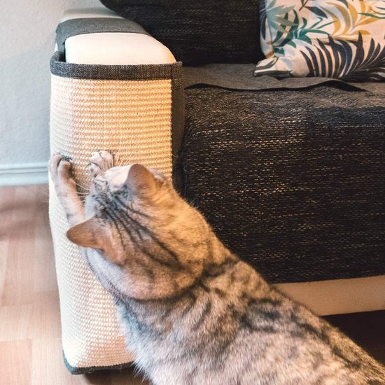 katten krabmat - Bescherming van meubels - Voor banken en stoelen - Krabbescherming - Voor de rechterkant - Lichtgrijs