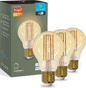 Varin® Smart Filament Led Lamp E27 [3 stuks] - 5W - Extra warm wit licht - Bediening via app - Voice control - Slimme bulb verlichting - Smart Light - Google Home en Amazon Alexa - Tuya wifi - Nachtlamp - Lampen woonkamer, keuken, slaapkamer, hal