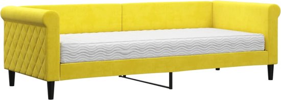 vidaXL-Slaapbank-met-onderschuifbed-90x200-cm-fluweel-geel