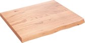 vidaXL - Wastafelblad - 60x50x2 - behandeld - massief - hout - lichtbruin