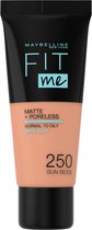 Maybelline Fit Me Matte & Poreless 250 Sun Beige 30 ml Tube Liquide Marron