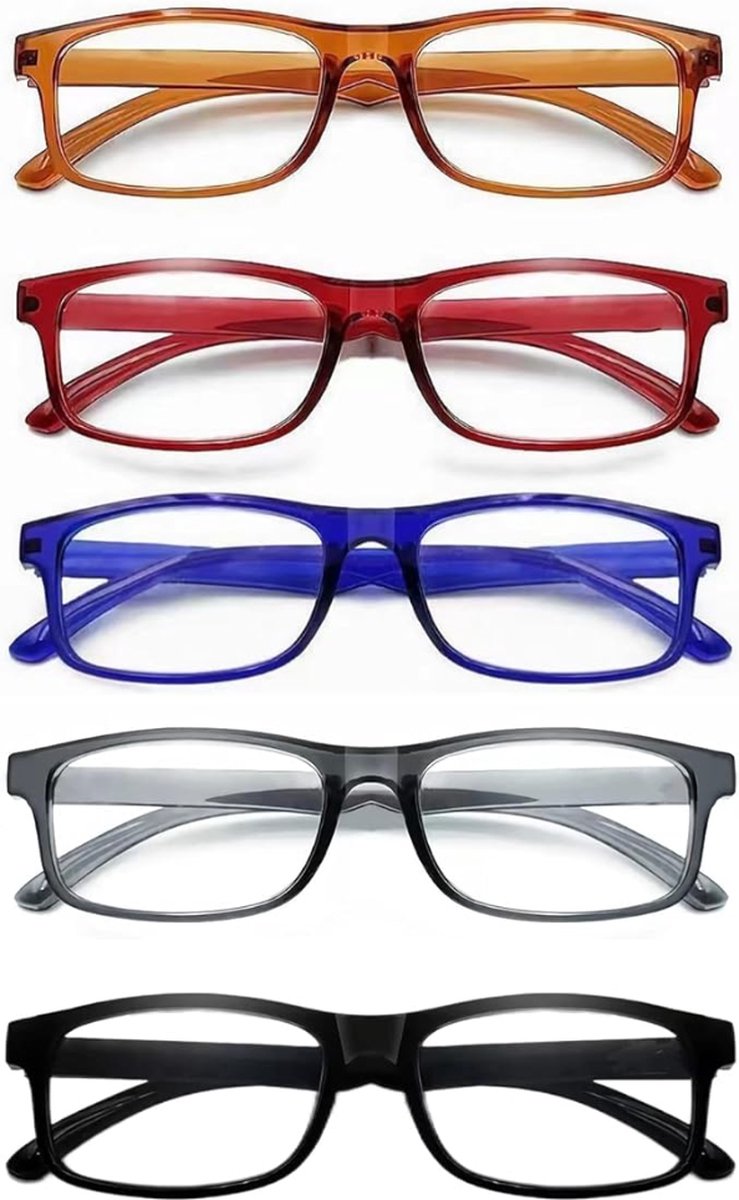 XYZ Eyewear Set van 5 Leesbrillen +2.00 - Dames - Heren - Leesbrillen - Trendy - Lees bril - Leesbril met sterkte - Voordeel - Met sterkte +2.00 op Prijzenvolger.com