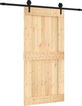 vidaXL-Schuifdeur-met-beslag-100x210-cm-massief-grenenhout