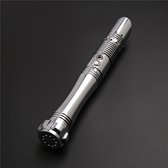 Raddsaber Star Wars Sabre laser NEOPIXEL "Celeste" - Argent - Sabre laser en acier - 11 couleurs (RVB) Lumière 50 Watt - 16 effets sonores et 20 effets lumineux - Flash on clash - Son d'onde