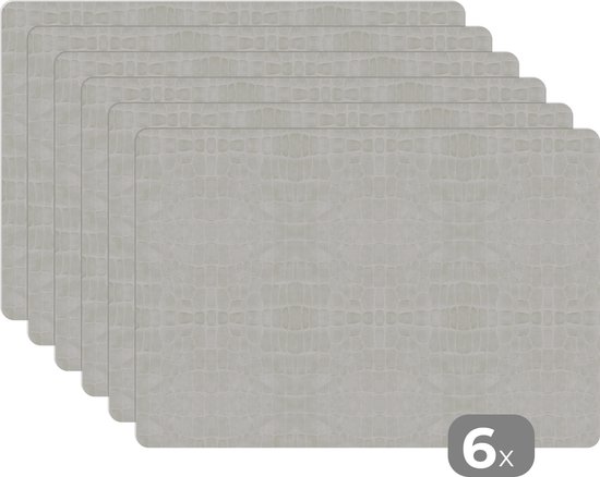 Napperons de table - Cuir - Wit - Décoration de Cuisine - Tapis de table - Peau de bête - 45x30 cm - 6 pièces - Sets de table Mats