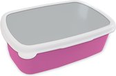 Broodtrommel Roze - Lunchbox - Brooddoos - Interieur - Grijs - Licht - 18x12x6 cm - Kinderen - Meisje