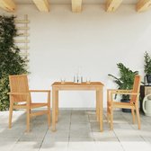 The Living Store Chaise de jardin empilable - Bois de teck Massief - 56,5 x 57,5 ​​x 91 cm - Design Classique