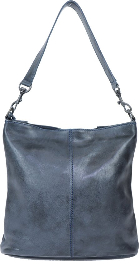 Bear Design Caprica Leather Hobo Bag / Sac à bandoulière - Blauw