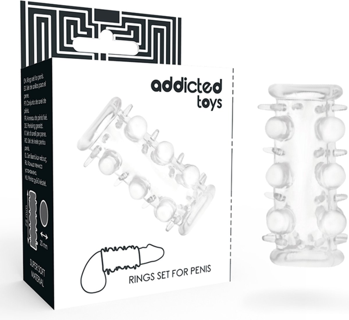 ADDICTED TOYS | Addicted Toys Penis Sleeve Clear | Penis Sleeve | Cock Ring | Sex Toy for Couple | Sex Toy for Man