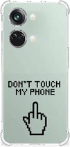 Smartphonehoesje OnePlus Nord 3 Telefoon Hoesje met doorzichtige rand Finger Don't Touch My Phone