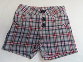 Short - Korte broek - Meisje - Grijst , ecru , rood , blauw - geruit - 4 jaar 104