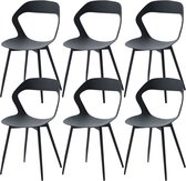Nordicz Design eetkamerstoelen set 6 stuks zwart