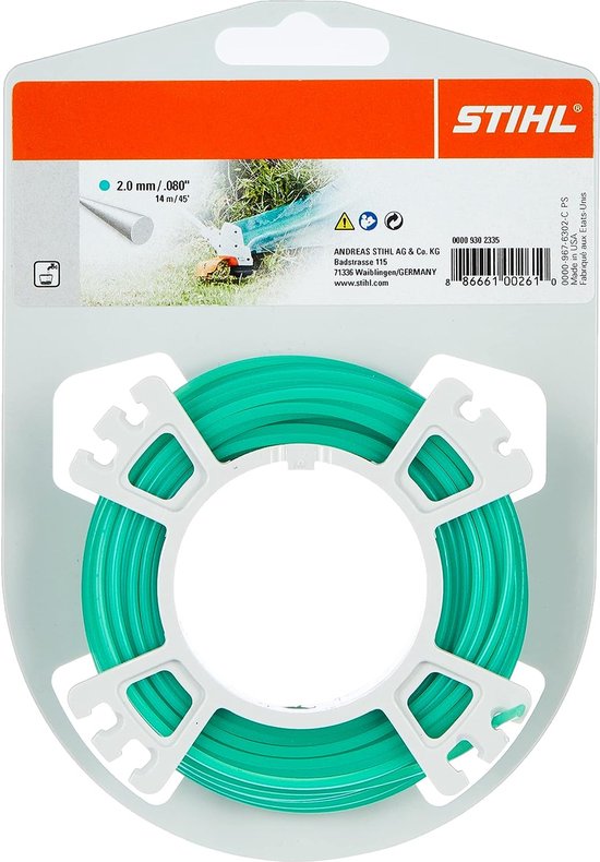 Foto: Stihl maaidraad rond groen 2 0 mm x 15 m 00009302335