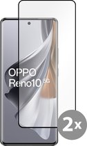 Cazy Full Cover Glass Screen Protector - Geschikt voor Oppo Reno 10 5G - Zwart - 2 stuks