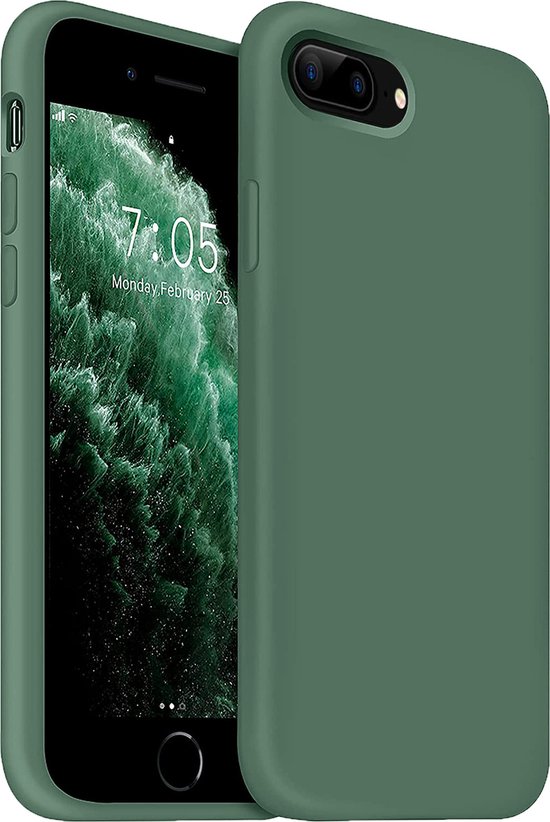 Coque iPhone 7 Plus / 8 Plus Coverzs Luxe Liquid Silicone - vert pin | bol