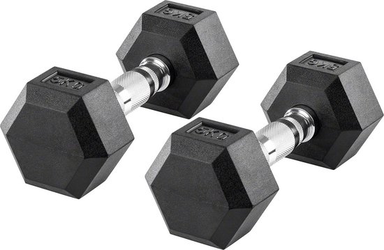 KRAKEN 2x 5 KG (=10KG) Hexagon Dumbbell Set | Stabiele Zeshoekige Vorm | Duurzaam en Comfortabel | Veelzijdig en Betrouwbaar voor Krachttraining | Halter Gewicht voor Fitness | Sport Gym Dumbbell (alt. spelling Dumbel Dumbbel Dumbell) Hand Gewichten