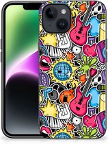 Telefoon Hoesje Geschikt voor iPhone 15 Hoesje met Zwarte rand Punk Rock