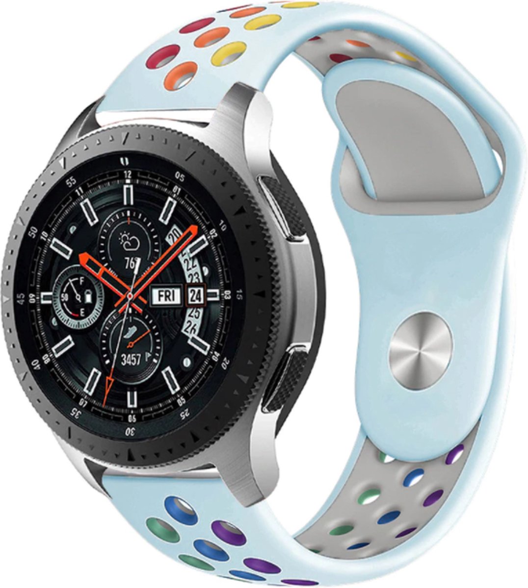 Sportband – geschikt voor Samsung Galaxy Watch (41mm / 42mm) – lichtblauw/kleurrijk