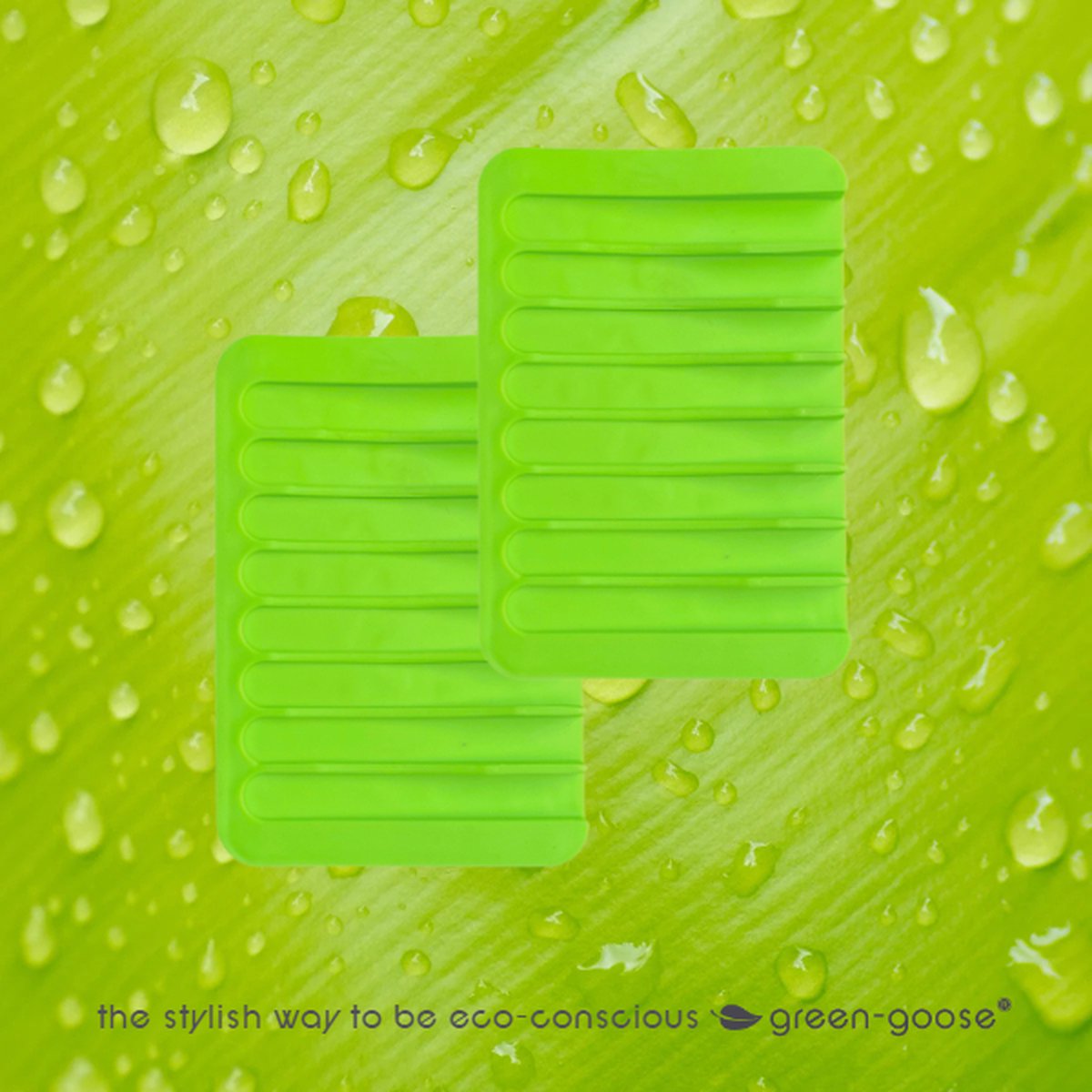 green-goose® Siliconen Zeepbakje | 2 Stuks | Groen | Zeephouder voor Handzeep| Badkamer Accessoires