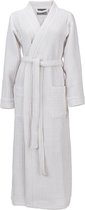 LINNICK Badjas Gaufre - Taille S - White - Peignoir Sauna - Badjas 100% Katoen Femme - Badjas Homme