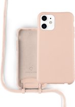 Coque en silicone avec cordon Coverzs pour iPhone 11 - rose