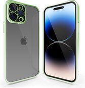 Coverzs telefoonhoesje geschikt voor Apple iPhone 13 Pro hoesje clear soft case camera cover - transparant hoesje met gekleurde rand - groen