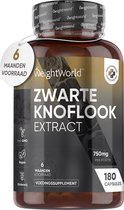 WeightWorld Zwarte Knoflook Extract (15:1) - 750 mg - 180 knoflook capsules - Vegan