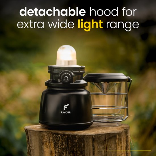 Favour L0944 Retro LED Lantaarn Hoog vermogen 1300 Lumen, Vintage Design, Tuinlantaarn, Camping lamp, Stormlantaarn Kleurtemperatuur instelbaar warm wit tot koel wit, traploos dimbaar incl. Kaarslichtstand van Favour — afbeelding 4