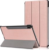 Tri-Fold Book Case met Wake/Sleep - Geschikt voor Samsung Galaxy Tab S7 FE / S7 Plus / S8 Plus Hoesje - Rose Gold