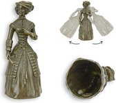 Tafelbel - Bronzen bel - Vrouw beeld - Brons sculptuur - Tafeldecoratie - Woonaccessoires