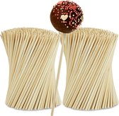 Relaxdays cakepop stokjes - set van 600 - popcake stokjes - lollipop sticks - bamboe