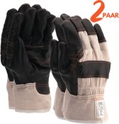 Werkhandschoenen leer 2 paar - Meubelleer - Leren handschoenen