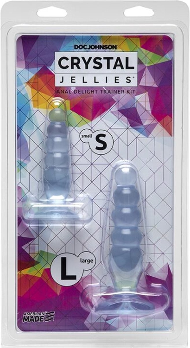 Doch Johnson Crystal Jellies Anal Kit - Buttplug - Transparant