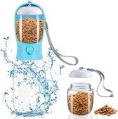 550 ml, drinkfles voor onderweg, BPA-vrij, draagbare lekvrije waterfles voor honden, puppywaterdispenser met 100 ml hondenvoer, beker voor honden en katten, groen