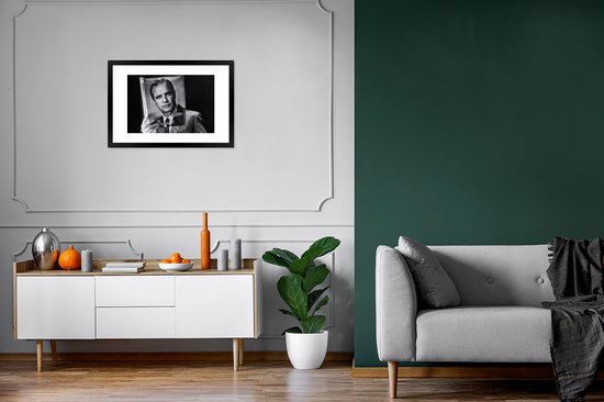 Cadre photo - Affiche - Homme - Film - Zwart - Wit - 60x40 cm - Cadre - Décoration murale