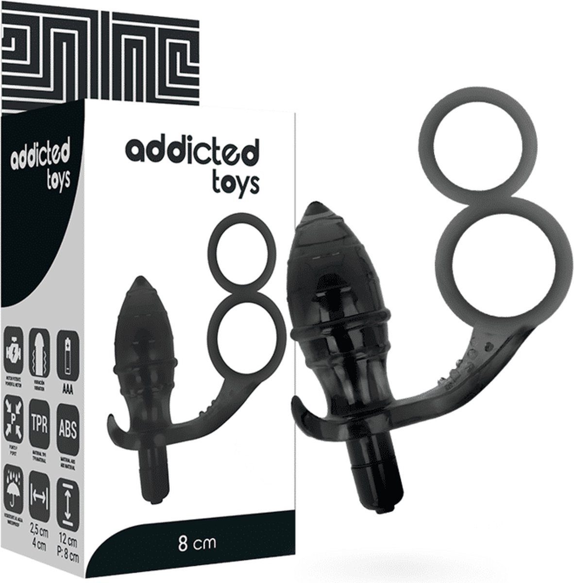 Goedkoopste ADDICTED TOYS | Addicted Toys Butt Plug With Cock Ring And Ball-strap - Black