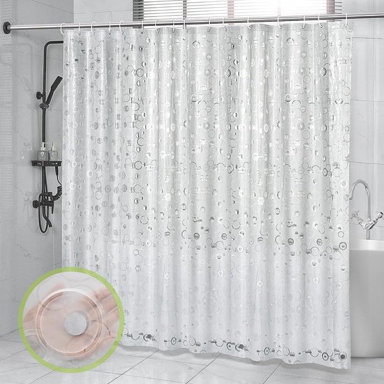 Rideau de douche 240x200 (largeur 240, hauteur 200) 100% EVA