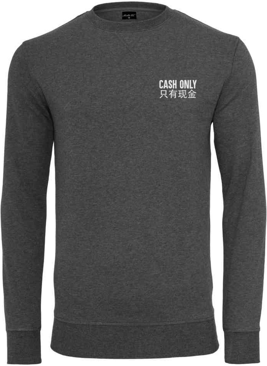 Mister Tee Cash Only Crewneck sweater/trui S Grijs
