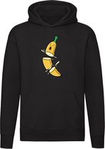 Gesneden banaan Hoodie - eten - fruit - game - ninja - gezond - voeding - man - verjaardag - humor - grappig - unisex - trui - sweater - capuchon