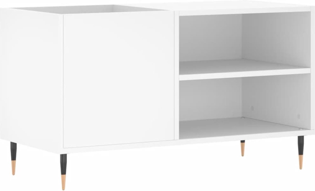 vidaXL - Platenkast - 85x38x48 - cm - bewerkt - hout - wit